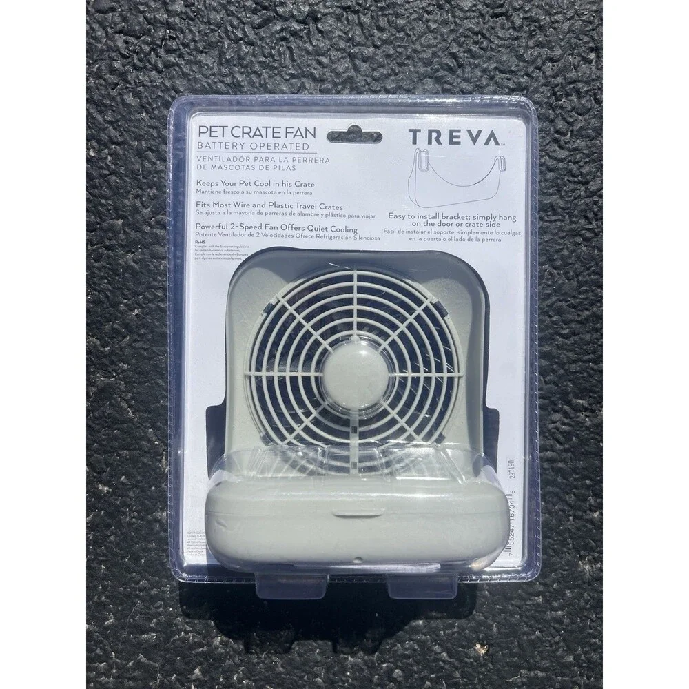 Treva 5-Inch Pet Crate Fan for Cooling Dogs and Other Pets. 2 Cooling Speeds